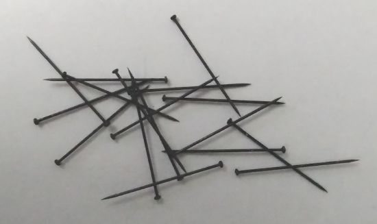 Black track pins - detail