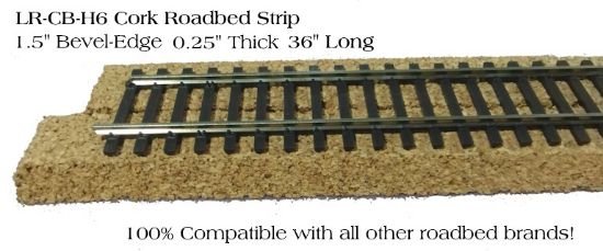 Picture of Cork Roadbed, 6mm, 36" Bevel Strips - HO Scale, BULK BOX (72 Feet)